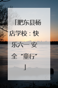 肥东县杨店学校：快乐六一 安全“童行”
