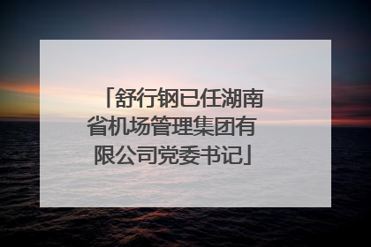 舒行钢已任湖南省机场管理集团有限公司党委书记