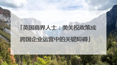 英国商界人士：美关税政策成跨国企业运营中的关键障碍