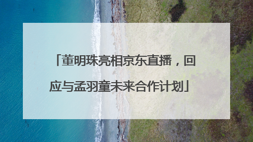 董明珠亮相京东直播，回应与孟羽童未来合作计划