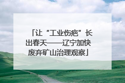 让“工业伤疤”长出春天——辽宁加快废弃矿山治理观察