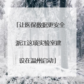 让医保数据更安全 浙江这项实验室建设在温州启动