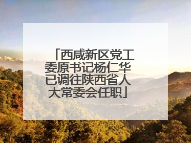 西咸新区党工委原书记杨仁华已调往陕西省人大常委会任职
