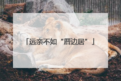 远亲不如“厝边居”