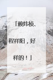 赖炜桢、程祥阳，好样的！