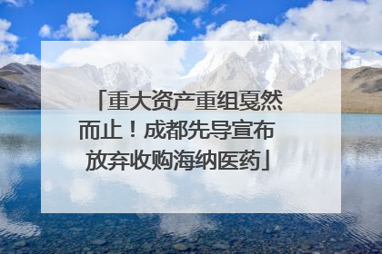 重大资产重组戛然而止！成都先导宣布放弃收购海纳医药