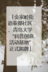 金家岭街道泰都社区、青岛大学“科普创意活动基地”正式揭牌