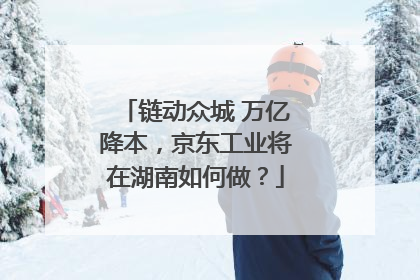 链动众城 万亿降本，京东工业将在湖南如何做？