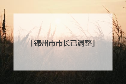 锦州市市长已调整