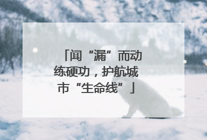 闻“漏”而动练硬功，护航城市“生命线”