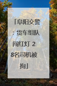 阜阳交警：货车组队闯红灯 28名司机被拘