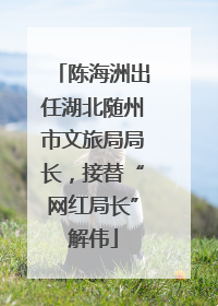 陈海洲出任湖北随州市文旅局局长，接替“网红局长”解伟