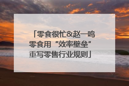 零食很忙&赵一鸣零食用“效率壁垒”重写零售行业规则