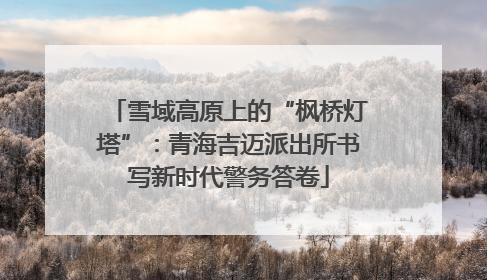 雪域高原上的“枫桥灯塔”：青海吉迈派出所书写新时代警务答卷