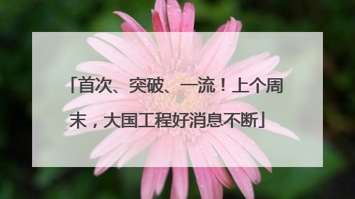首次、突破、一流！上个周末，大国工程好消息不断