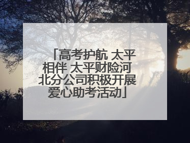 高考护航 太平相伴 太平财险河北分公司积极开展爱心助考活动