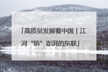 高质量发展看中国｜江河“镇”澎湃的东联