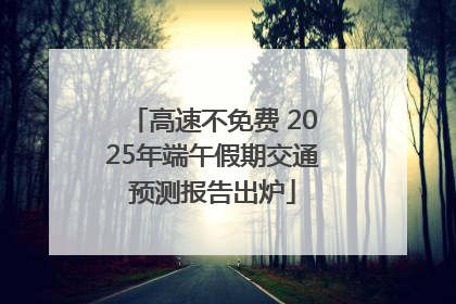 高速不免费 2025年端午假期交通预测报告出炉