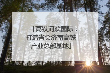 高铁河滨国际：打造省会济南高铁产业总部基地