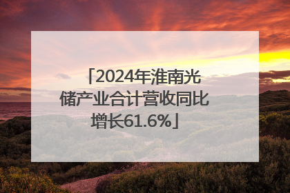 2024年淮南光储产业合计营收同比增长61.6%