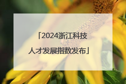 2024浙江科技人才发展指数发布