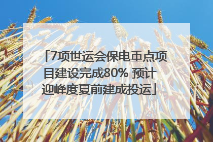 7项世运会保电重点项目建设完成80% 预计迎峰度夏前建成投运